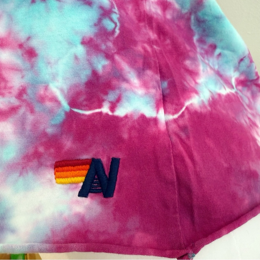 AVIATOR BATION BLUE PINK WHITE TIE DYE RAINBOW TEE SHIRT - Picture 4 of 9